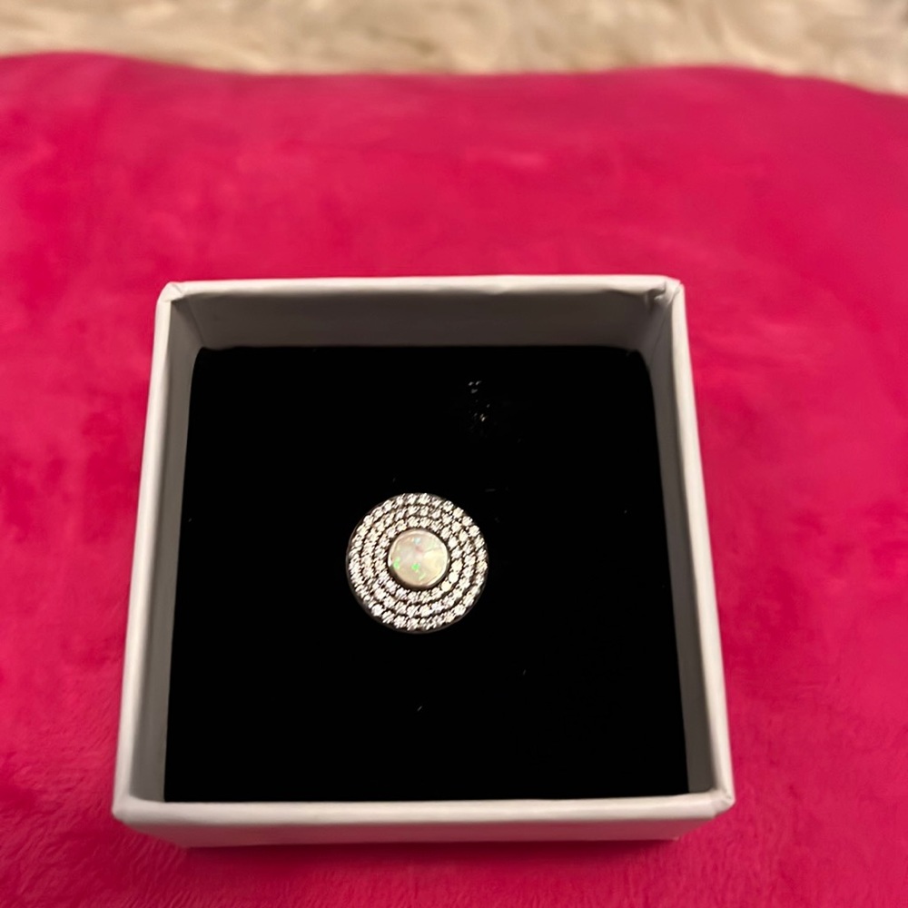 Deco CZ Opal Ring - Picture 2 of 5